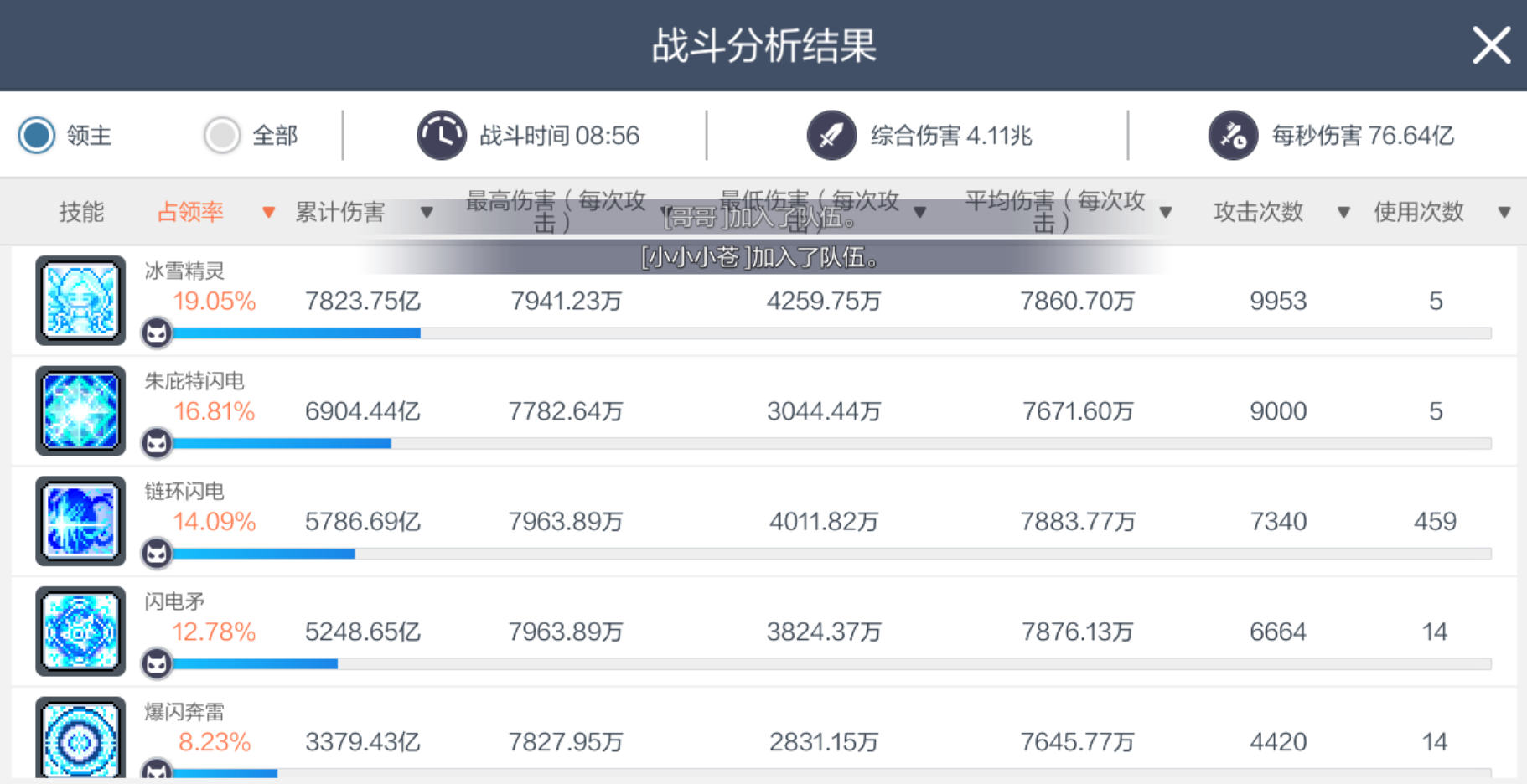 完整显示技能名和攻击次数的截图示例